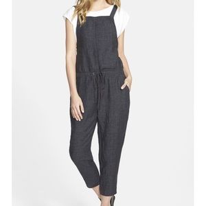 eileen fisher linen overalls